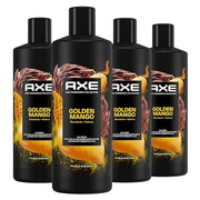 AXE Fine Fragrance Collection Body Wash For Men Golden Mango 4 Count 12h Refreshing Scent Shower Gel Infused with Mango, M...