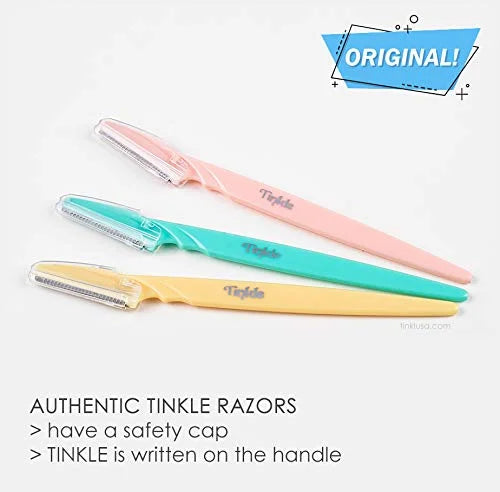 Tinkle Dermaplaning Tool 6ct, Dermaplane Razor for Women, Safe and Easy Peach Fuzz Remover, Eyebrow Trimmer with Protectiv...