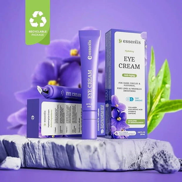 Retinol Collagen Cream, Anti Aging Face Moisturizer and Caffeine Eye Cream for Dark Circles and Puffiness - Product Image