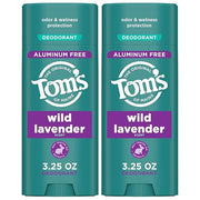 Tom's of Maine Wild Lavender Aluminum Free Natural Deodorant For Women & Men | Goes on Clear | Odor & Wetness Protection |...