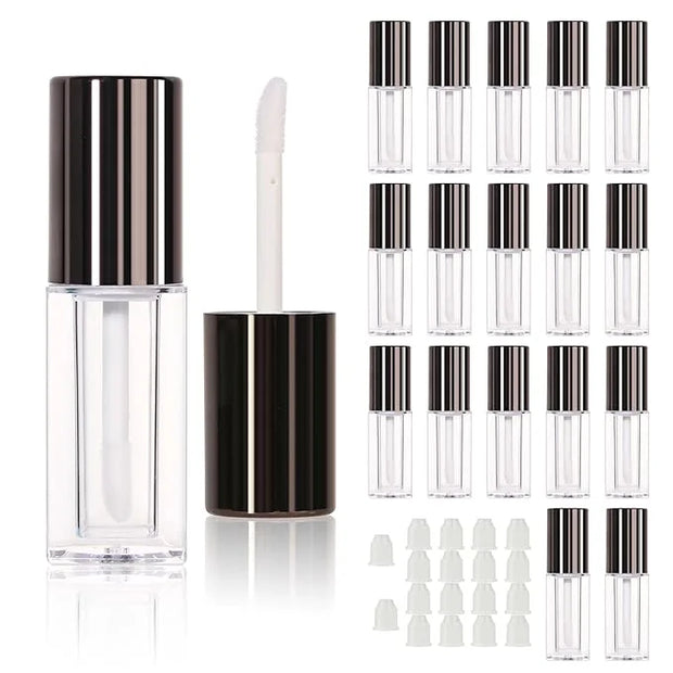 COSIDEA 20pcs 5ml Square empty lip gloss tubes bulk with wand unique rectangular lipgloss tube with round cap - Product Image