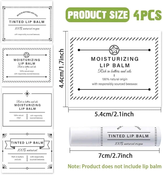 OLYCRAFT 100Pcs Self-Adhesive Lip Balm Tag Wrapping