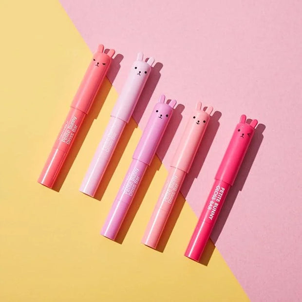 TONYMOLY Petit Bunny Lip Gloss for Women, Easter Basket Stuffer, Long Lasting Lip Crayon, Korean Lip Gloss, Vitamin E Enri...