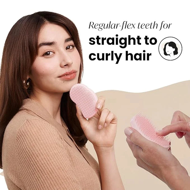 Tangle Teezer Original Detangler Brush, Dry & Wet Travel Size Mini Hair Brush, for Kids & All Hair Types, Millennial Pink ...