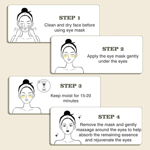 60PCS Under Eye Patches for Women,Under Eyes Masks for Dark Circles and Puffiness, 24K Gold Eyes Bags Treatment, Anti-Wrin...