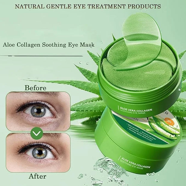 Under Eye Patches for Dark Circles, Puffiness and Eye Bags, Aloe Vera Eye Mask,Wrinkle Treatment Anti-Aging Rejuvenating M...