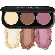 FOCALLURE Blush and Highlighter Palette,3 in 1 Contour Palette,Cruelty-Free Matte Bronzer Powder,Shimmer Illuminator Highl...