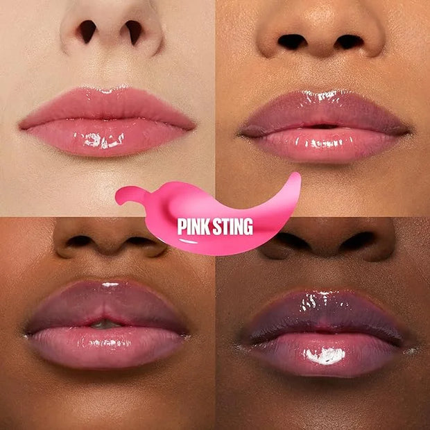 MAYBELLINE Lifter Gloss Lifter Plump, Plumping Lip Gloss with Chili Pepper and 5% Maxi-Lip, Pink Sting, Sheer Bubblegum Pi...