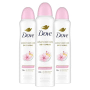 Dove Advanced Care Antiperspirant Deodorant Spray for Women 3 Pack Sakura Blossom & Yuzu 72 hour sweat and odor protection...