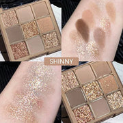 Eye Shadow Palette Makeup,9 Colors Gold Matte Shimmer Vegan Eyeshadow,Highly Pigmented Long Lasting Waterproof Naturing-Lo...