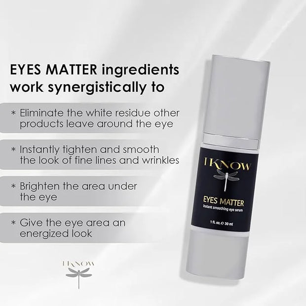 IKNOW EYES MATTER Instant Smoothing Eye Serum, Rapid Wrinkle Reducer, Rejuvenating, Brightening Treatment for Fine Lines, ...