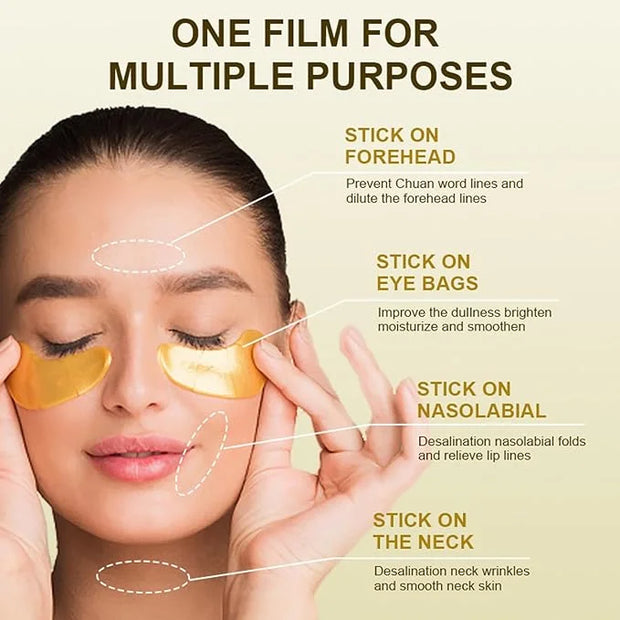30 Pairs Lip Masks & 24K Gold Eye Masks, Crystal Collagen Eye Patches for Puffy Eyes, Moisturizing & Reduce Wrinkles, Lip ...