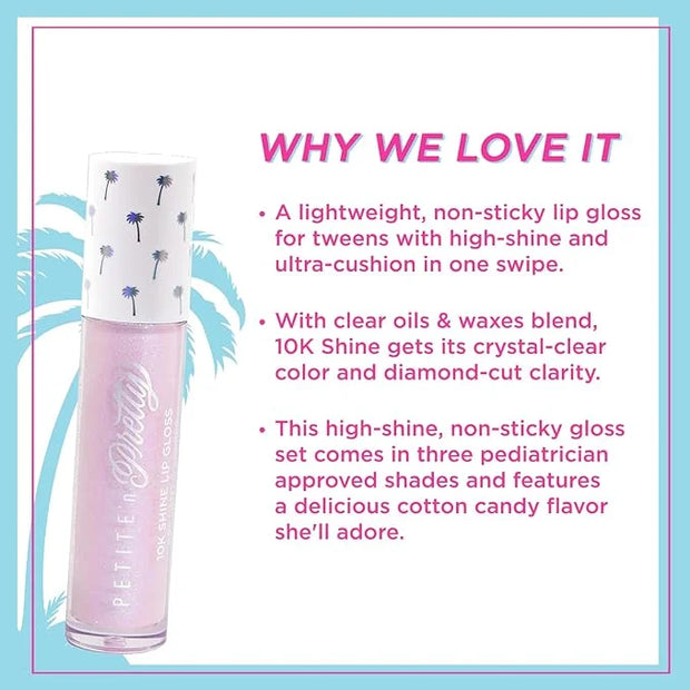 Petite 'N Pretty 10k Shine Lip Gloss Trio Set - Makeup for Kids, Tweens, Teens - High Shine, Lightweight, Made in the USA ...