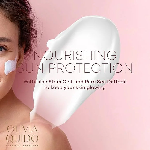 OLIVIA QUIDO Clinical Skincare Broad Spectrum Sunscreen SPF 50 with Lilac Stem Cell | Anti-Aging Skin Protection From UVA ...