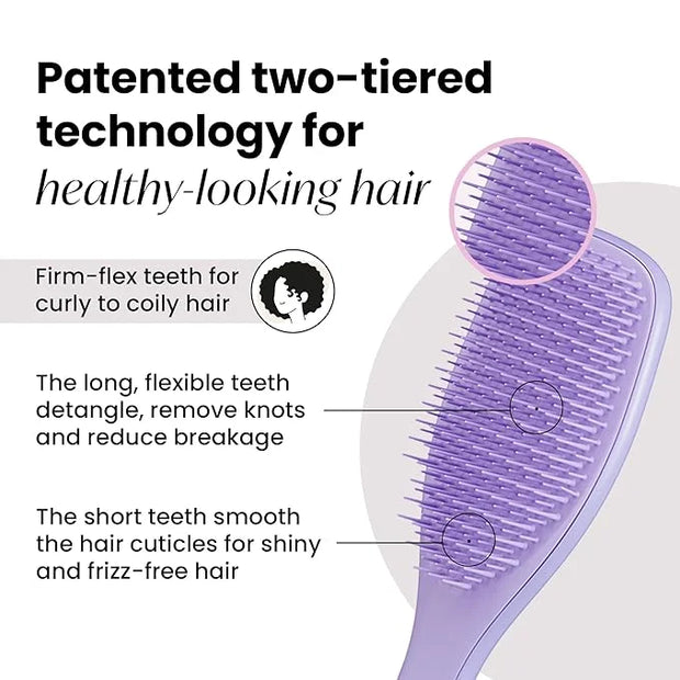 Tangle Teezer Ultimate Detangler Curly Hair Brush, Dry & Wet Hairbrush, Reduces Frizz & Breakage, for 3C to 4C Curly Hair ...