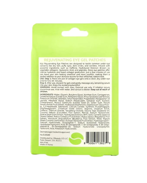 Waxness KAZ Rejuvenating Eye Gel Patches with Caffeine and Extensin, 5 pair - Product Image