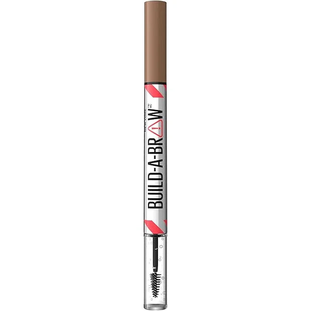 Maybelline Build-A-Brow 2-in-1 Brow Pen and Sealing Eyebrow Gel, Eyebrow Makeup for Real-Looking, Fuller Brows, Soft Brown...
