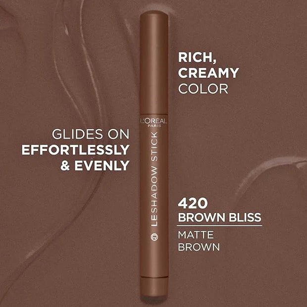 L'Oreal Paris Makeup Le Shadow Stick Eyeshadow, Blendable, Smudge-Resistant, Cream Eyeshadow, Brown Bliss, 0.05 Oz - Produ...