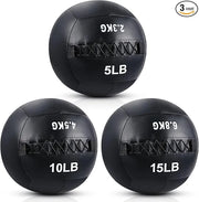 3 Pcs Soft Wall Ball Medicine Ball Set 5, 10 10 and 15 Lbs - Product Image