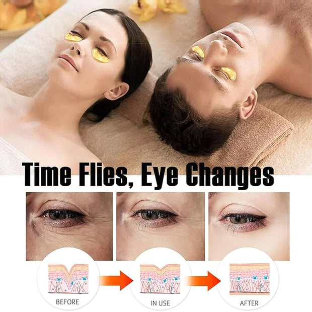 30 Pairs Lip Mask & Eye Mask, 24K Gold Gel Collagen Eye Pads for Puffy Eyes, Effectively Moisturizing the Lip & Eye Skin, ...