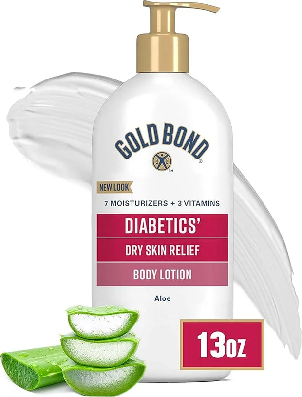 Gold Bond Diabetics' Dry Skin Relief Body Lotion, 13 oz., with Aloe to Moisturize & Soothe - Product Image