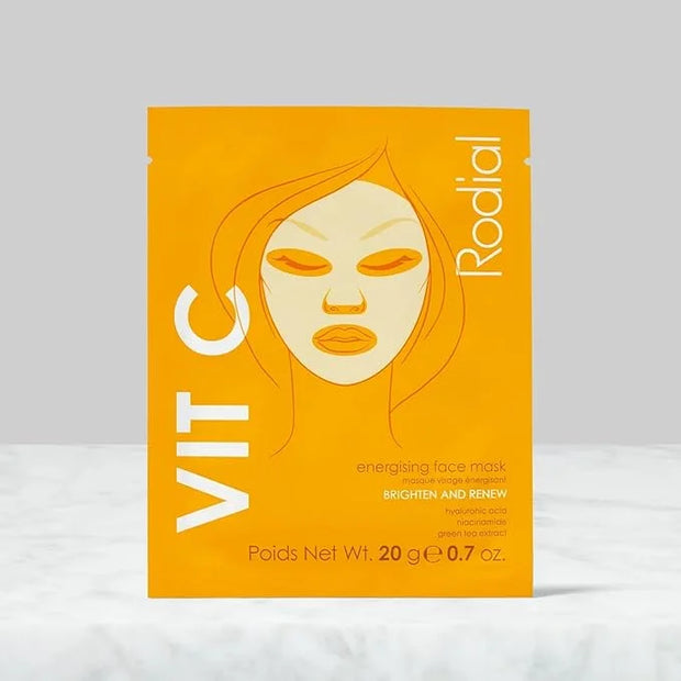 Rodial Energising Face Mask Vit C (1 Sachet) Under Eye Luminosity Boost, Hyaluronic Acid, Vitamin C, Niacinamide and Green...