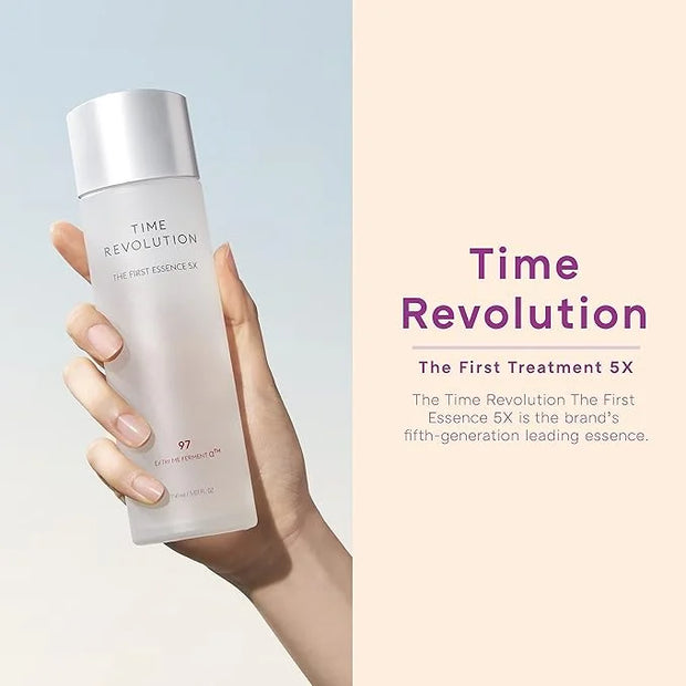 MISSHA Time Revolution The First Essence 5X (5th Gen) 5.07 Fl oz/ 150ml, Korean Face Essence, Facial Toner, Glass Skin, Hy...