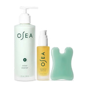 OSEA Glow & Go Facial Full Size Set - Includes Full Size Ocean Facial Cleanser (5oz), DayGlow Face Oil (1oz), Gua Sha Scul...