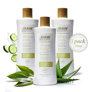 RAW SUGAR Sensitive Skin Simply Body Wash - Green Tea + Cucumber + Aloe Vera, Moisturizing & Brightening Bath & Shower Gel...