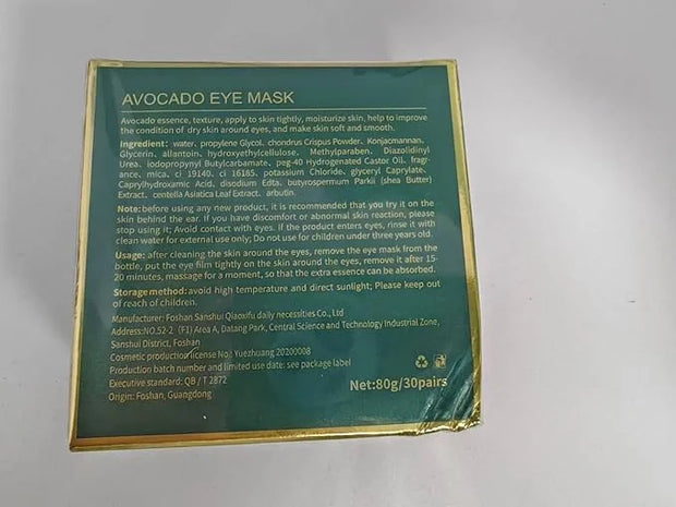 Avocado Eye Mask 60 Pcs, Under Eye Patches for Dark Circles and Puffiness, Moisturizing Nourishing Eye Treatment Mask, Moi...