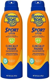 Banana Boat Sport Ultra SPF 65 Sunscreen Spray, 6oz | Banana Boat Sunscreen Spray SPF 65, Oxybenzone Free Sunscreen, High ...