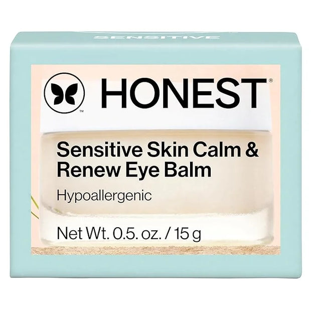 Honest Beauty Sensitive Skin Calm + Renew Eye Balm | Moisturizing + Firming | Hypoallergenic, Fragrance Free, Vegan | 0.5 ...