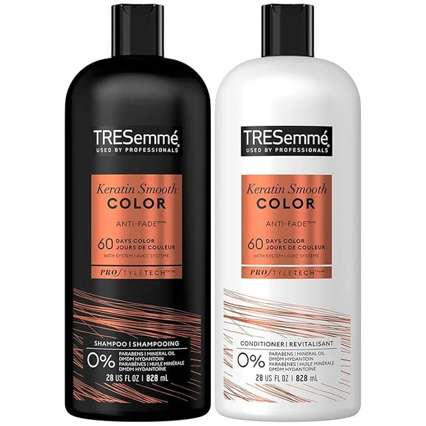 TRESemmé Shampoo and Conditioner, Keratin Smooth Color – Anti-Fade, Anti-Frizz Hair Products for Color-Treated Hair, 28 Oz...