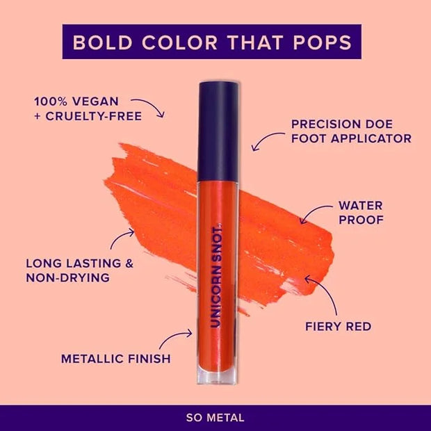 UNICORN SNOT Liquid Metal Lip Paint - Metallic Lip Gloss - Non-drying, Long-lasting Liquid Lipstick, Intense Pigment Color...