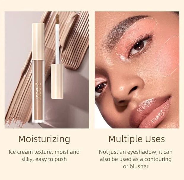 Liquid Eyeshadow Set Matte Brown Toned Eye Shadow Nude Eyeshadow Base Long Lasting(8 Color)#A - Product Image