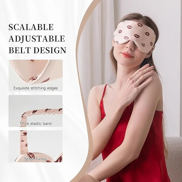 THXSILK Sleep Mask 100% 19 Momme Pure Mulberry Silk Super Smooth Cooling Decorative Sleep Eye Mask Blackout Eye Cover with...