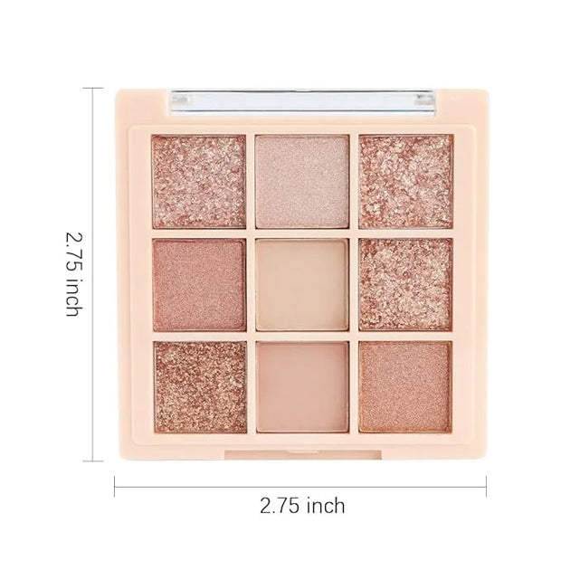 9Colors Champagne Rose Gold Eye Shadow Palette Makeup,Highly Pigmented Shimmer Pink Eyeshadow Palette Nude Glitter Sparkly...