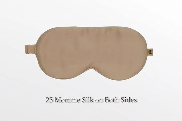 Premium 25 Momme Mulberry Silk Eye Mask for Sleeping (Champagne) - Product Image