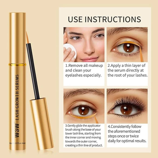 Lash Serum - Eyelash Growth Serum for Longer, Fuller, Thicker Lashes - Gentle Formula, 4ml - Product Image