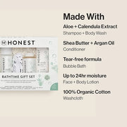 The Honest Company Fragrance Free Bathtime Gift Set | Hypoallergenic Bath Essentials for Sensitive Skin | Shampoo + Body W...