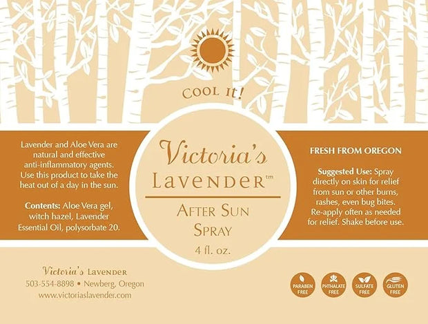 Victoria's Lavender Organic Aloe Vera Spray - For Sunburn, Hot Flashes & Post Workout Cooling, Contains Aloe Vera Gel & Pu...