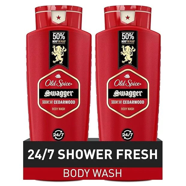 Old Spice Refreshing Body Wash for Men, 3X Defense, 24/7 Shower Fresh with Long Lasting Scent, Red Collection, Swagger wit...