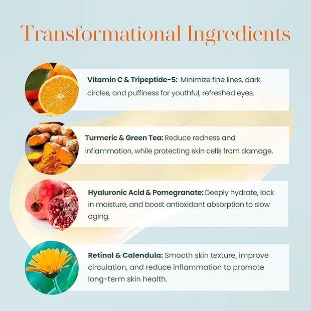 Hylunia Intensive Repair Eye Cream – Hydrating & Firming with Peptides, Vitamin C & Hyaluronic Acid – Reduces Dark Circles...