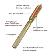 LED Red Light Therapy Eye Device, 3 Modes Red Light Eye Mask with Multi-Frequency Vibration + Red Light Therapy Massager S...