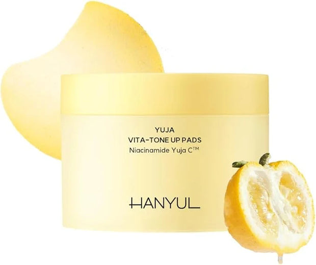 HANYUL Yuja (Yuzu) Vita Tone Up Apple Zone Toner Pads | 2 in 1 Daily Skin Brightening with Vitamin C, Patch for Under Eye,...