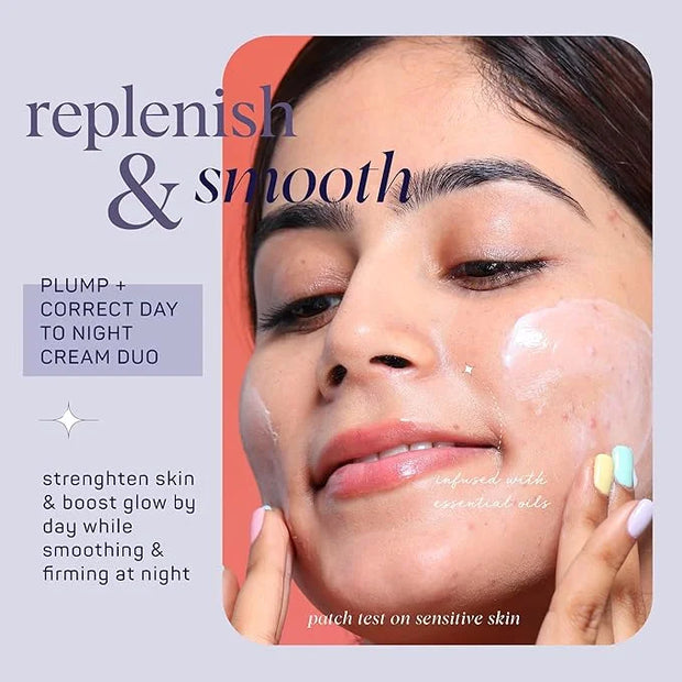 SpaLife Plump + Correct Day to Night Cream Duo – Day & Night Face Cream Set – For Dull Skin, Fine Lines & Wrinkles, Loss o...
