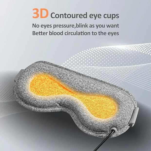 Heated Eye Mask for Dry Eyes, ingeware Eyes Heating Pad with Temperature Timer Control Warm Eyes Compress (Dark Grey) - Pr...