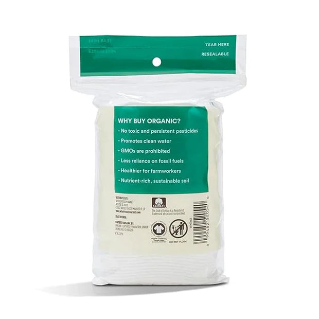 365 By Whole Foods Market, Facial Cleansing Pad Exfoliation Oval Organic, 50 Count - Product Image