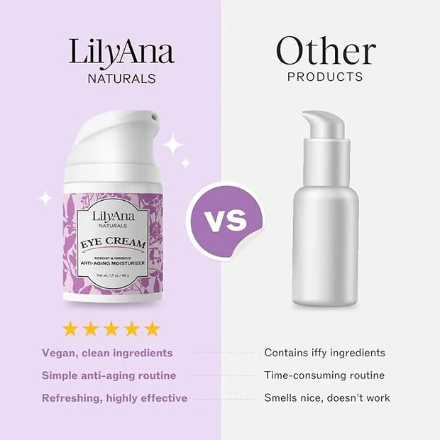 LilyAna Naturals Eye Cream for Dark Circles and Puffiness, Under Eye Cream for Wrinkles and Bags, Anti Aging Cream helps I...