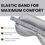 Silk Satin Sleeping Eye Mask, Silvergrey Sleep Eye Mask Night Blindfold for Women and Men, Soft Breathable Blackout Eyesha...